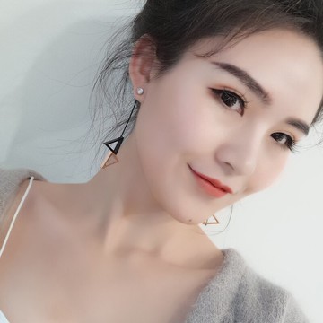 幾何三角吊墜耳環長款流蘇防過敏耳釘氣質耳掛耳飾女款潮1入