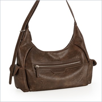 摔花紋雙口袋肩背包 [LG-1078-Q3-W]