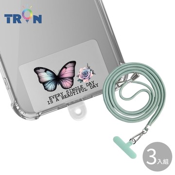 TRON 三星 A9 2018漸層蝴蝶-單圖防摔 手機 掛繩 手機殼