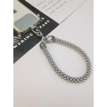 手機掛繩短款手腕銀色電鍍小圓珠串珠掛鏈掛件手機殼防丟吊繩新款女通用手提鏈子