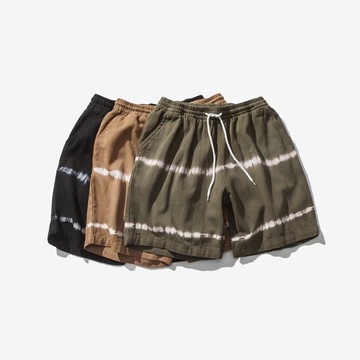 FINDSENSE 正韓短褲 G6 2019 薄款 夏款新款條紋三色紮染短褲休閒褲