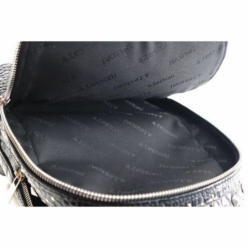 未使用 a.testoni ア テストーニ リュック バックパック クロコ レザー  
