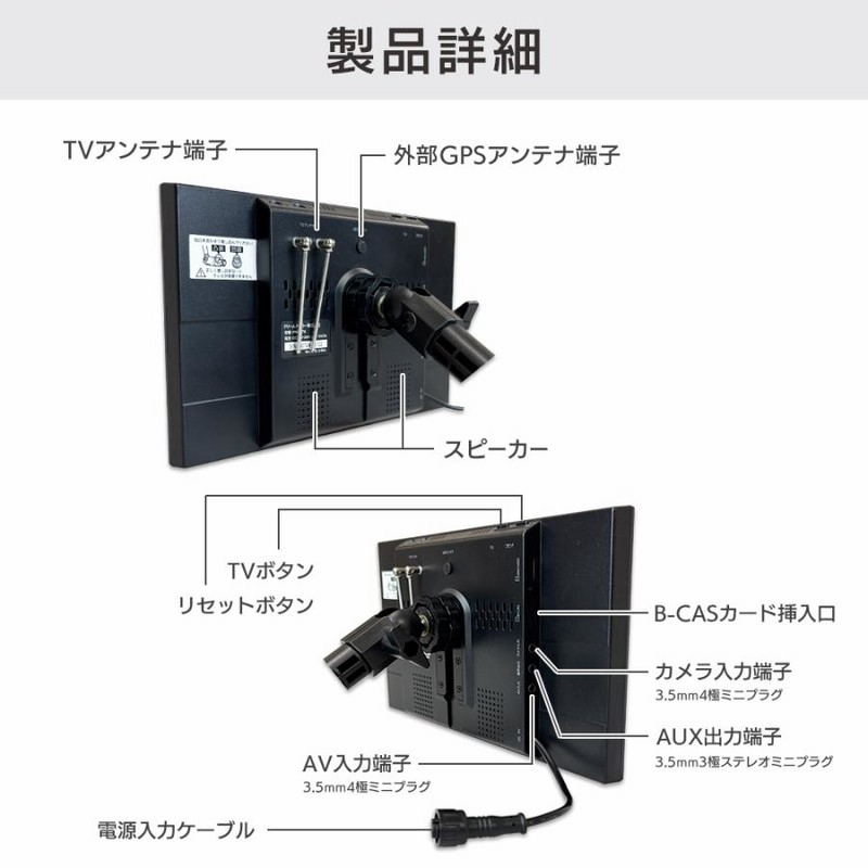 9インチカーナビ【2025年最新地図+みちびき対応】ポータブル ワンセグ