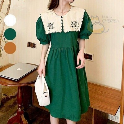 ワンピースワンピミディアム丈ミディアムレースガーリーゴシックロリータシンプル韓国ナチュラルデートお出掛け通勤通学オシャレ刺繍 通販 Lineポイント最大get Lineショッピング