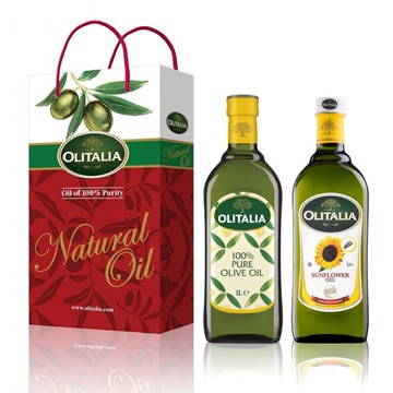 Olitalia 奧利塔 PURE純橄欖油1000ml+葵花油1000ml禮盒組