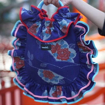 和服改造荷葉邊包   日本薔薇