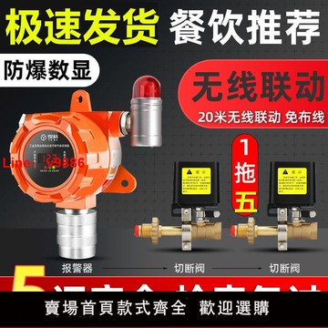 【咨詢客服有驚喜】商用燃氣泄漏報警器消防檢查液化氣斷氣體檢測儀煤氣罐無線一拖二