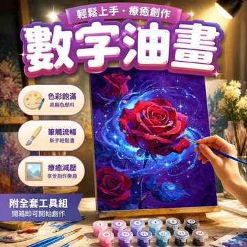 DIY數字油畫 玫瑰係列 解壓 填充油畫 手工禮物 丙烯塗鴉 居家裝飾 手作禮物 美術創作 繪畫