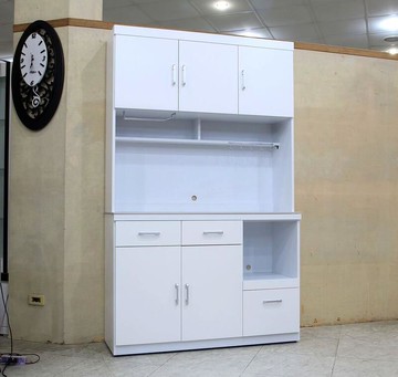 【歐風別館】可米四尺白色岩板餐櫃上下座【基隆至台中免運費】