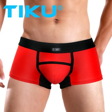 TIKU 梯酷 柔棉透氣 俐落感平口男內褲 -紅色 (RC1243)