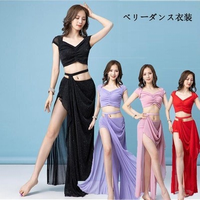 ベリーダンス衣装 大人用ダンス衣装 セットアップレディース エレガント 半袖トップス 4色レッスン着 かわいい練習着 競技着 通販 Lineポイント最大get Lineショッピング