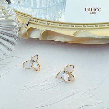 【Gulicc】古莉可 法式 花瓣 氣質 耳環(飾品 耳飾 耳釘 耳扣 耳環 耳墜 情人節 母親節 七夕 生日禮物)