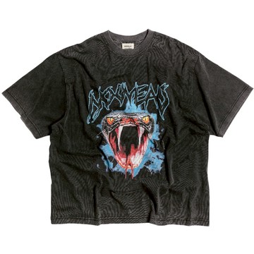 NOUVEAU NVT25103 BOXY POISON TEE 短T (水洗黑色)