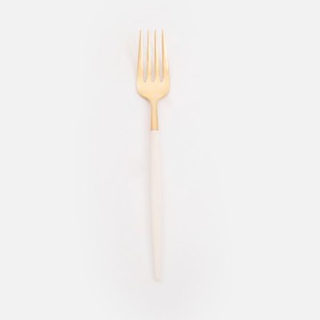 Dalper MYA不鏽鋼點心叉18cm 象牙白金