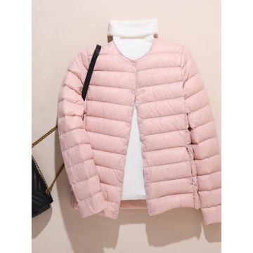 秋冬新款輕薄羽絨服女短款圓領內膽馬甲薄款內搭打底無領輕便外套