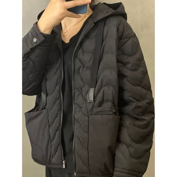 [米蘭精品] 真羽絨90%鴨絨羽絨外套羽絨衣夾克-連帽寬鬆純色短款防寒保暖女外套4色74dt21