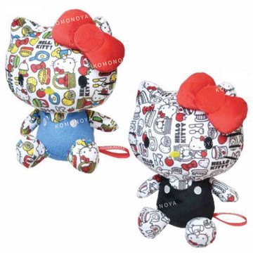 小禮堂 Sanrio 三麗鷗 Hello Kitty 玩偶娃娃 (50週年 滿版花紋款)