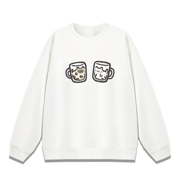 JZ TEE 貓咪-茶和牛奶 重磅刷毛大學T