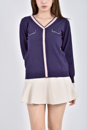 加購優惠(S) 排扣藍色長袖上衣