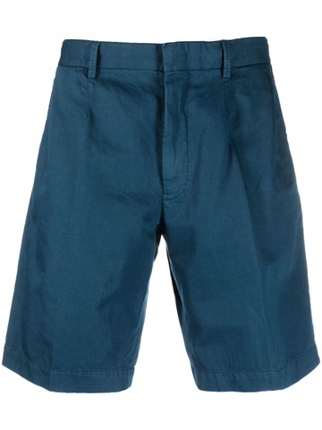 Zegna - mid-rise Chino shorts - men - Linen/Flax/Cotton - 54 - Blue