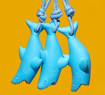 【鯊魚藏食玩具】磨牙潔齒/陪伴寵物繩結玩偶