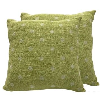 J&N 圓點彈性抱枕 2個 正方形 填充棉材質 外套可拆洗  60 x 60cm  綠色
