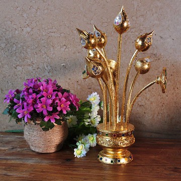 高檔會所裝飾藝術品 東南亞擺件 賓館酒店工裝創意蓮花招財擺設1入