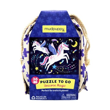 mudpuppy 隨身拼圖 魔法獨角獸 適合火車和飛機  1盒  36片