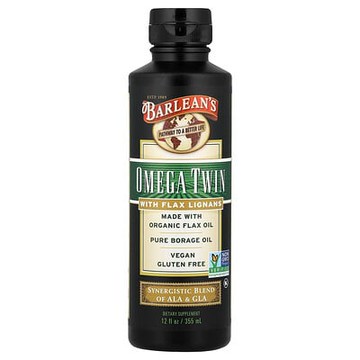 Barlean's, 亞麻木酚素 Omega Twin，12 液量盎司（355 毫升）