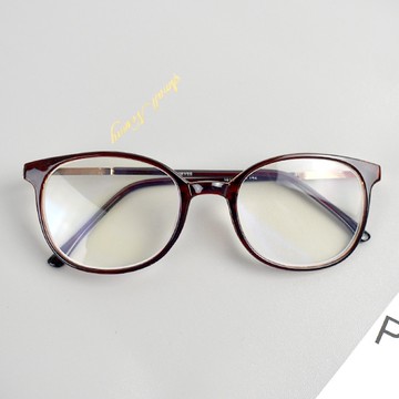 老花眼鏡 咖色圓膠框半金色鏡架 NYK15