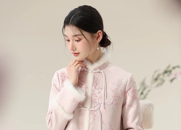 新中式中國風 夾棉保暖溫柔織金提花 外套/半裙