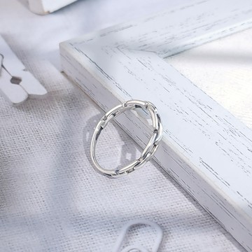 純銀戒指．鍊條造型．食指戒｜堅定信念