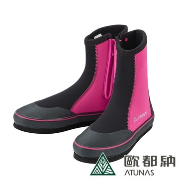 【ATUNAS 歐都納 長筒毛氈溯溪鞋《黑/玫紅》】A1GCEE02/毛氈菜瓜布底/潛水/朔溪/釣魚