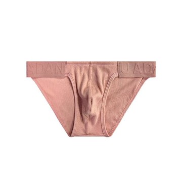 ADANNU男三角內褲純棉螺紋布國風浮雕文腰帶性感低腰純色運動青年