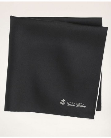 Brooks Brothers Men's Silk Pocket Square | Black