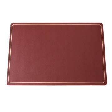 金邊皮革隔熱防水防油餐墊2入-酒紅2入_廠商直送