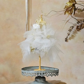 花禮服 精靈紗款 白玫瑰