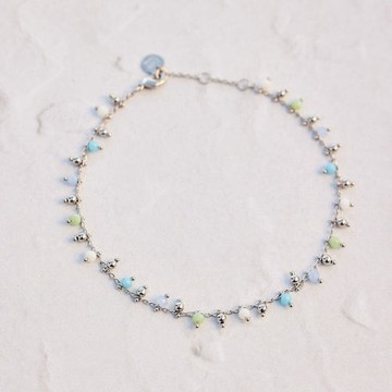 Pura Vida 美國手工 BLUE SEA HANGING BEAD 碧藍海洋掛珠腳鍊
