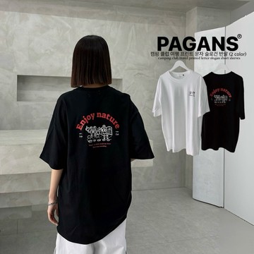 【PAGANS STORE】韓國 camping club 露營 旅行 卡通 印花 字母 英文 標語 短袖 短Tee