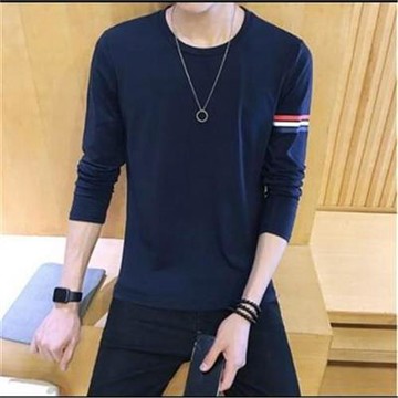 男士春季衣服學生薄款修身打底衫秋衣上衣潮1入