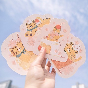 PONGPONGFU蓬蓬虎 | 櫻花甜品 異形明信片