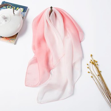 兒童真絲圍巾春秋薄款桑蠶絲寶寶絲巾女童防風紗巾男童漸變小方巾