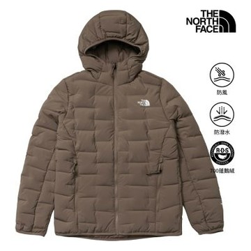 【The North Face 官方旗艦】北面女款褐色DWR防潑水可打包羽絨外套｜8DX62H9