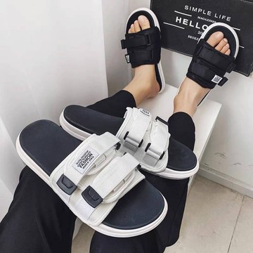 azaz【大量現貨當天出】拖鞋情侶款 潮isn 夏季外穿沙灘運動涼拖鞋 時尚韓版網紅爆款厚底 防滑潮牌一字拖！熱銷款