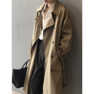 中長款風衣女秋季英倫風高級感大衣設計感雙排扣氣質休閑垂感外套