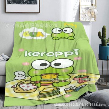 卡通大眼蛙法蘭絨毛毯空調毯小毯子一件起批雙面絨毛毯小蓋毯