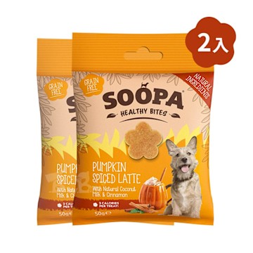 Soopa舒趴 生機狗點心 營養嘴嚼錠 南瓜拿鐵 50gX2入