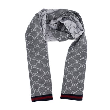 Gucci 古驰GG字母双面织带羊毛围巾