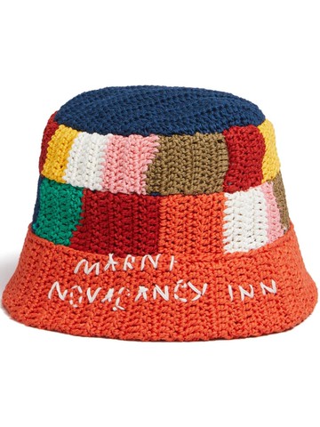 Marni - cotton print bucket hat - women - Cotton - L - Orange