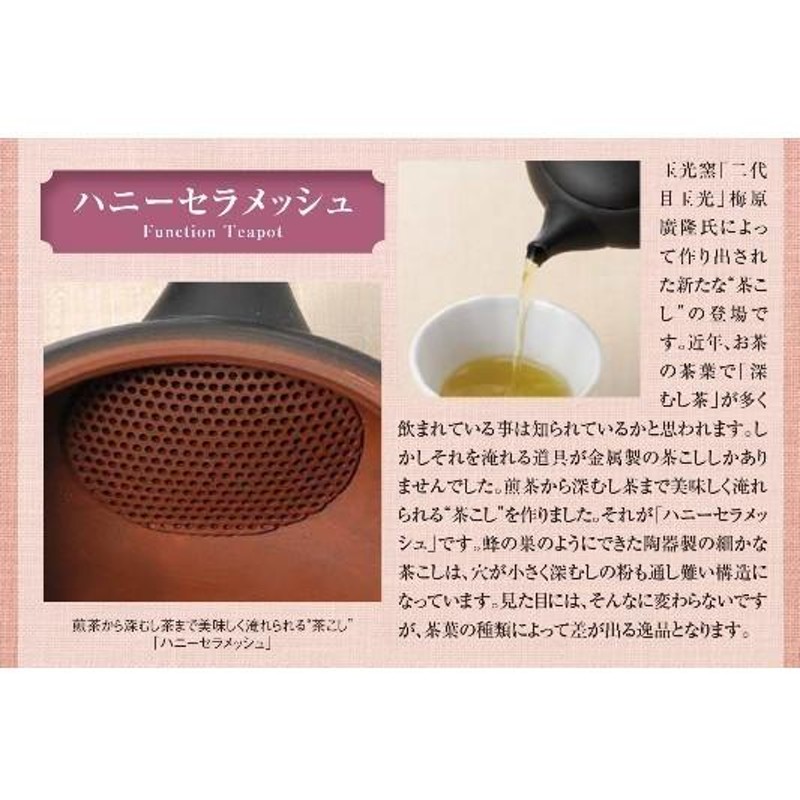 蜂の巣のような細かな茶こし。常滑焼急須【機能急須/ハニーセラ